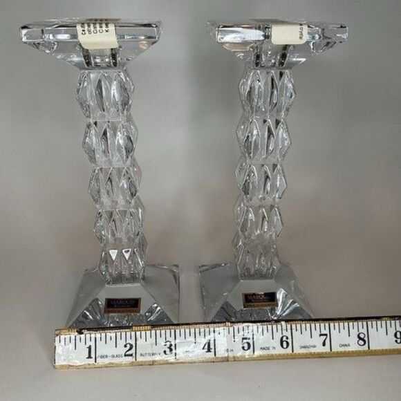 New with box Marquis by Waterford Crystal Paradox Candlesticks Candle Holders 8” - Picture 10 of 15